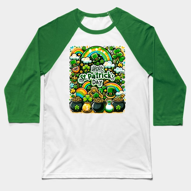 Leprechaun's Treasure Festive Design Baseball T-Shirt by vk09design